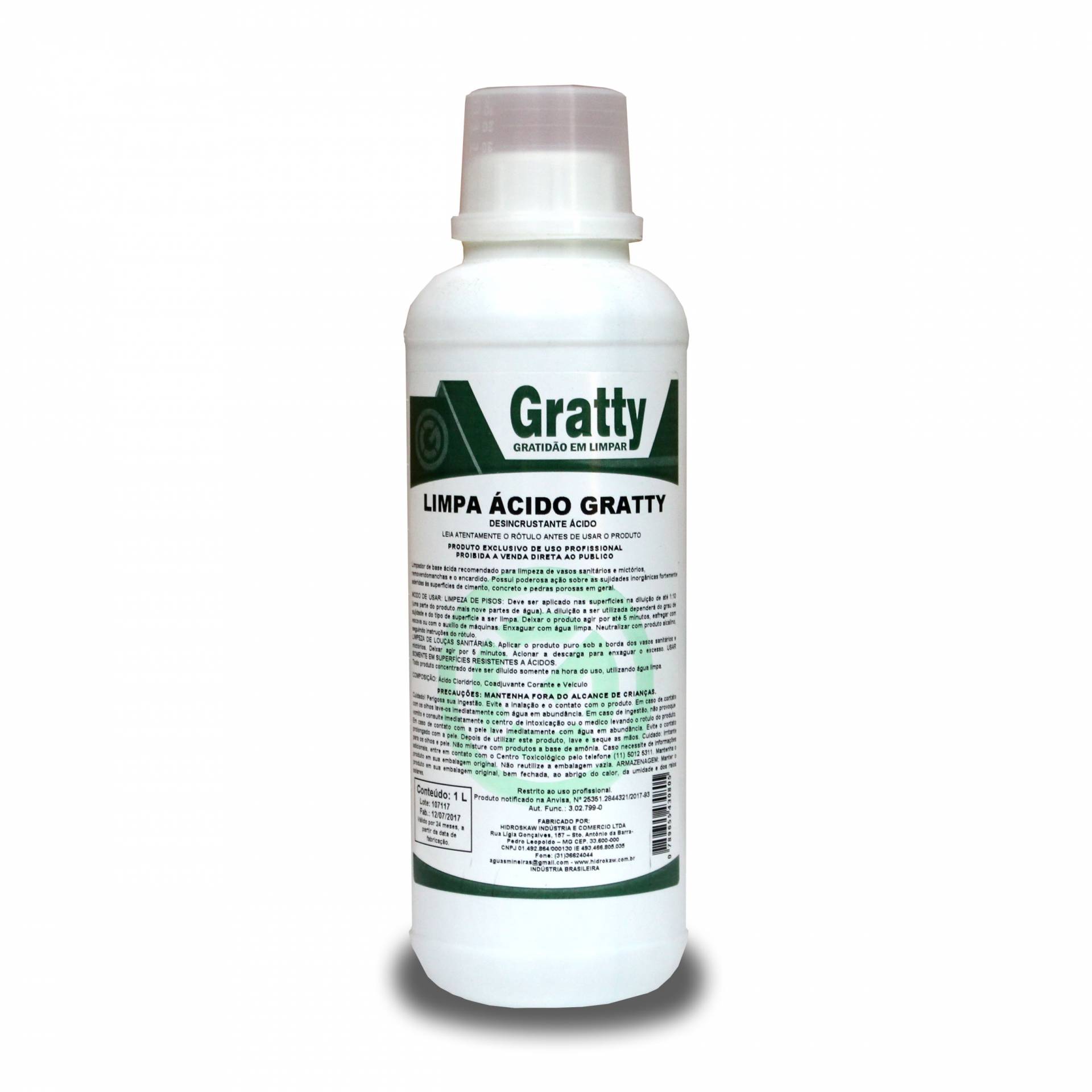 LIMPADOR ACIDO SANITARIO 1LT Gratty