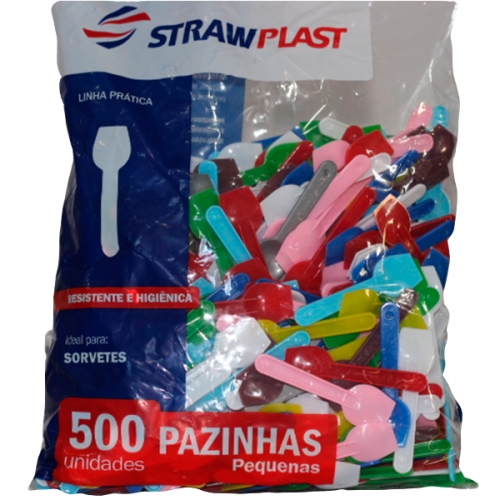 PAZINHA DE SORVETE MISTA C 500 UNID STRAWPLAST