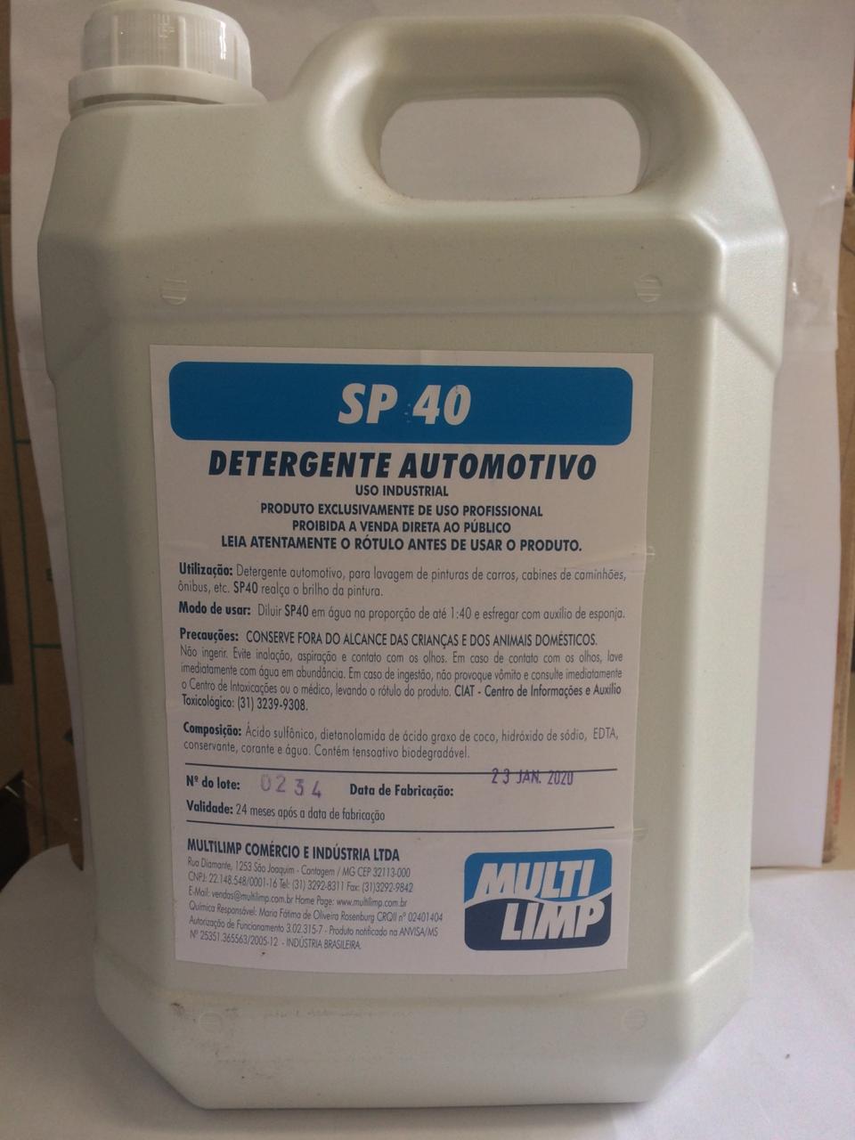 DETERGENTE  AUTOMOTIVO 5L SP 40 MULTILIMP