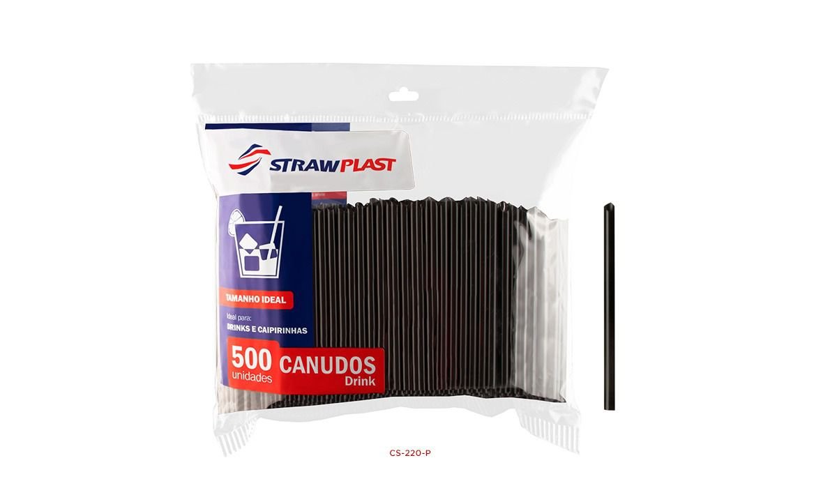 CANUDO DRINK PEQUENO 8X500 CS-220 CX 4000 STRAW PLAST