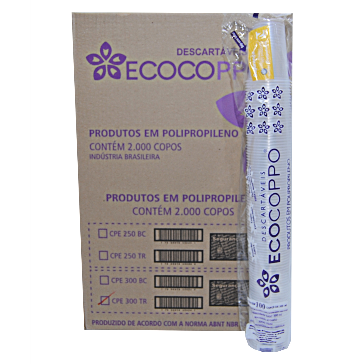 COPO DESCARTÁVEL PP 300 ML CX C/2000 ECOCOPPO