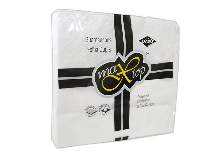 GUARDANAPO FOLHA DUPLA 32X33CM PCT C/ 50FLS MAXTOP