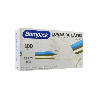 LUVA LÁTEX BOMPACK C/100 UNID