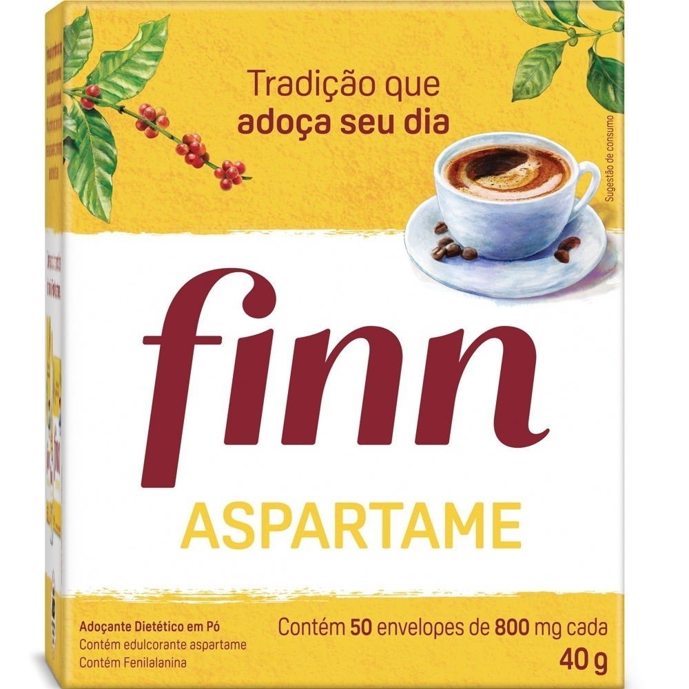 ADOÇANTE SACHE FINN PO C/ 50UN X 0,8G ASPARTAME