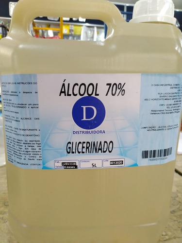 ÁLCOOL LÍQUIDO 70% 5 LTS - D CASA