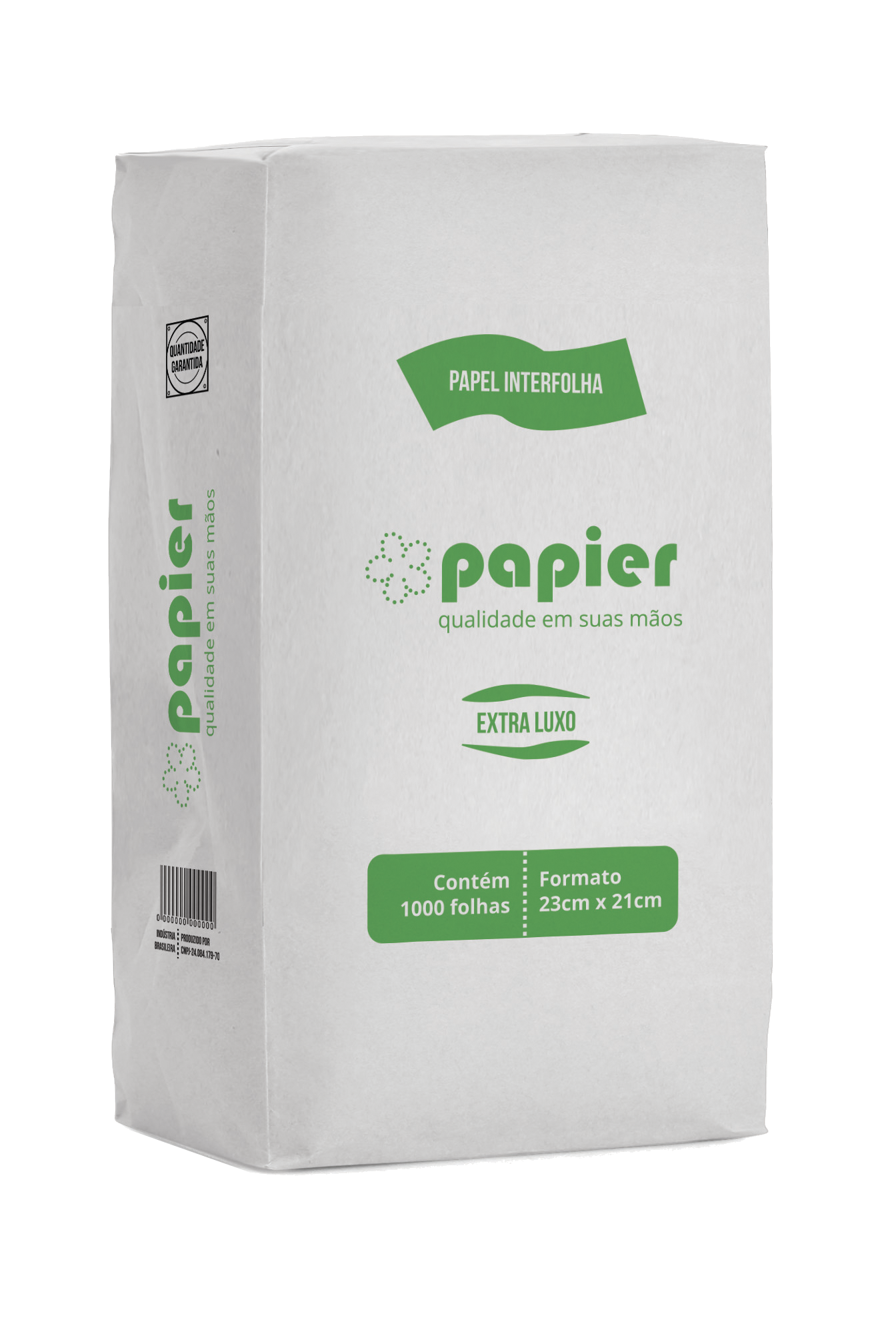 PAPEL TOALHA INTERFOLHADO EXTRA LUXO 23X21 C 1000 FLS PAPIER