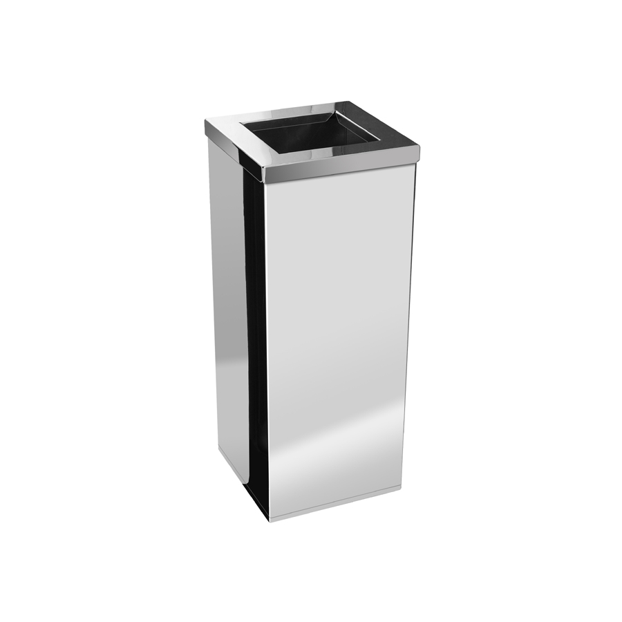 LIXEIRA QUADRADA COM ARO INOX 36L