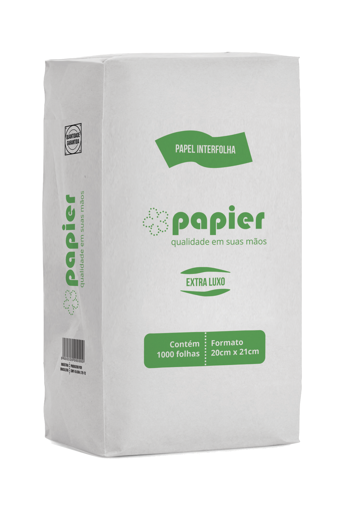 PAPEL TOALHA INTERFOLHADO EXTRA LUXO 20X21 C/1000 FLS PAPIER