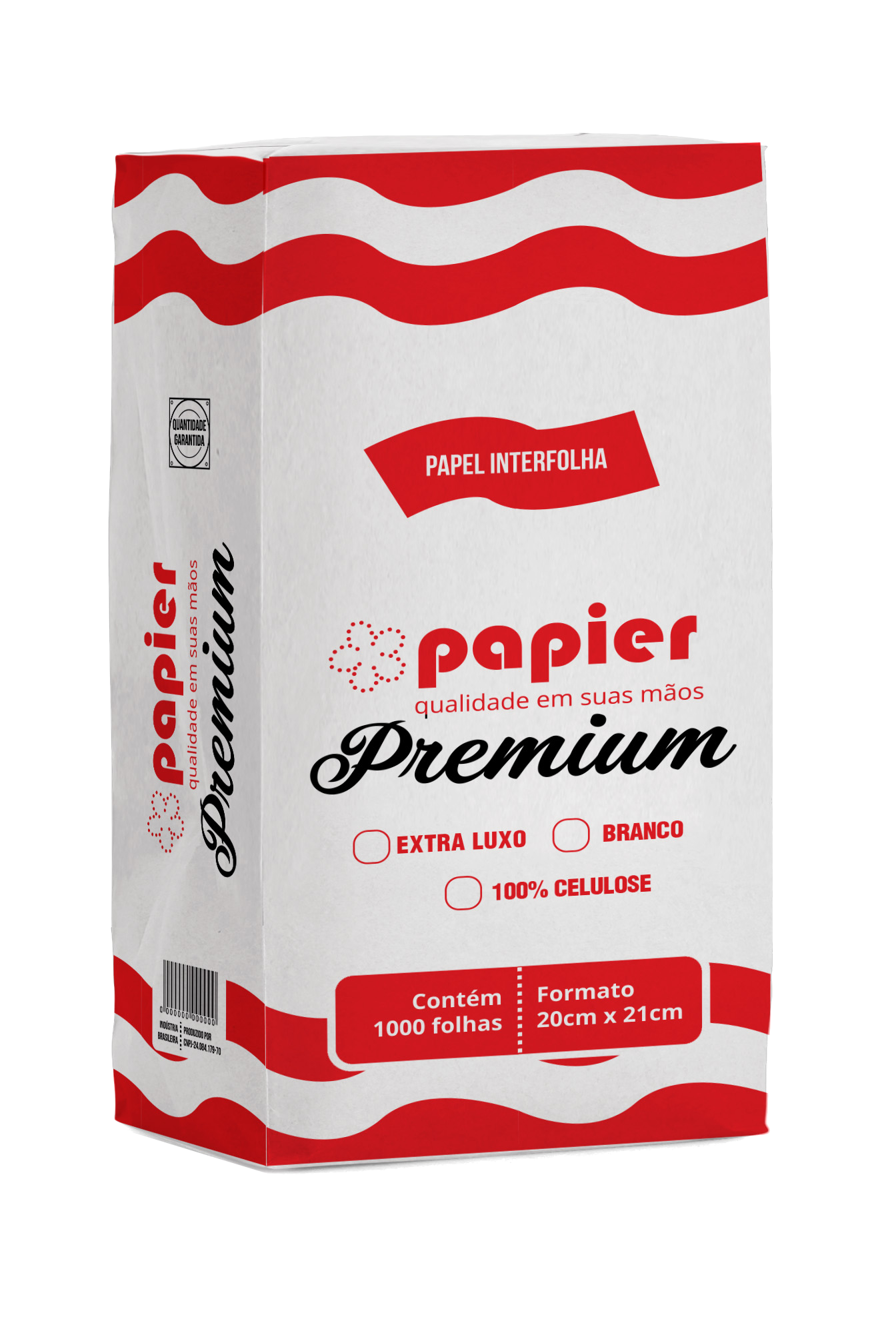 PAPEL TOALHA INTERFOLHADO PREMIUM PAPIER 20 X 21 CM /1000 FOLHAS 