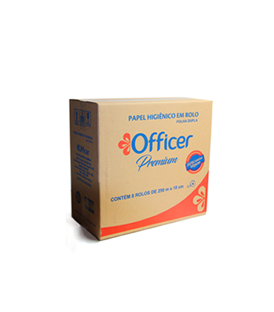 Papel Higienico Em Rolo 250m folha dupla officer c/ 8 rolos