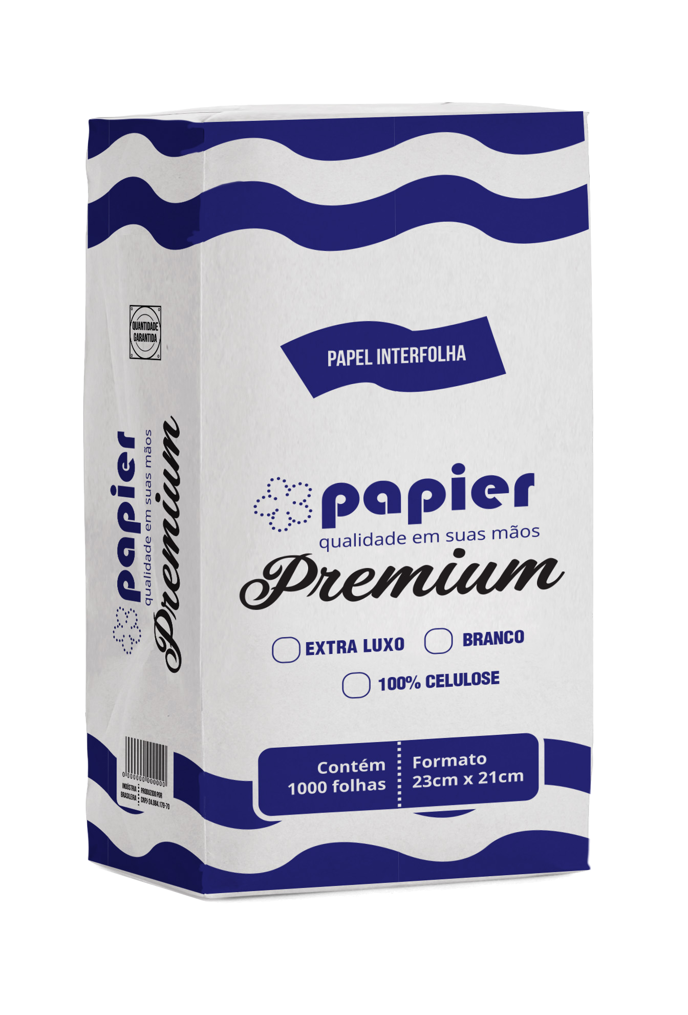 PAPEL TOALHA INTERFOLHADO PREMIUM PAPIER 23 X 21 CM /1000 FOLHAS 